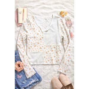 American Eagle Cropped Shirt Size Large Boho Y2K Casual cottagecore soft girl